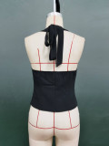 Women's Fashion Sexy Halter Neck Low Back Sleeveless Slim Vest Top