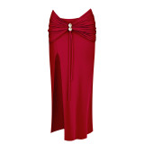 Women's Strapless Triangle One-Piece Swimsuit Beachwear