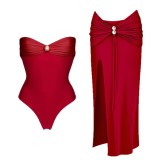 Women's Strapless Triangle One-Piece Swimsuit Beachwear