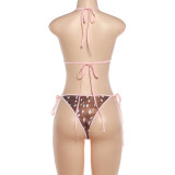 Women's Spring/Summer Sexy Leopard Print Two-Piece Bikini Set