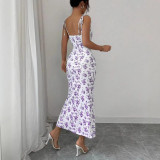 Women's Summer Floral Strap Chic Bodycon Dress
