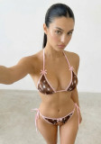 Women's Spring/Summer Sexy Leopard Print Two-Piece Bikini Set