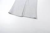 Women Spring Casual Hooded Crop Top and Wide-Leg Pants Two-Piece Set