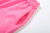 Women Spring Casual Hooded Crop Top and Wide-Leg Pants Two-Piece Set
