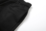 Women Spring Casual Hooded Crop Top and Wide-Leg Pants Two-Piece Set