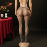 Women Basic Floral Stretchy Sexy Footed Pantyhose