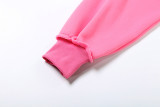 Women Spring Casual Hooded Crop Top and Wide-Leg Pants Two-Piece Set