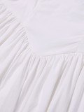 Women Pleated Sexy Backless Halter Neck Dress