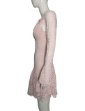 Women Spring/Autumn Lace Bell Bottom Long-Sleeve Camisole Dress Two-Piece Set