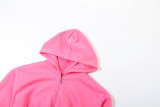 Women Spring Casual Hooded Crop Top and Wide-Leg Pants Two-Piece Set