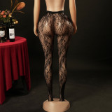 Women Basic Floral Stretchy Sexy Footed Pantyhose