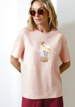 Women Cotton Short-Sleeve Summer Printed T-Shirt