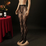 Women Basic Floral Stretchy Sexy Footed Pantyhose