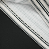 Women Spring Summer Casual Short-Sleeve Striped Crop Top