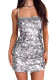 Women Sequined Formal Party Backless Bodycon Strap Dress