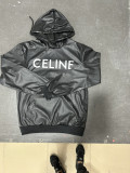 Women's Street Style PU Leather Loose Hooded Hoodie