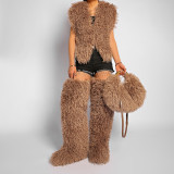 Women's Faux Fuzzy Fur Crossbody Handbag