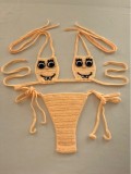 Women Knitting Crochet Sexy SpongeBob Beach Swimsuit