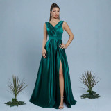 Women Sexy and Elegant V-Neck Bridesmaid Evening Dress