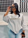 Women's V-Neck Hip-Hop High-Street Half-Sleeve T-Shirt