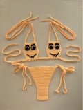Women Knitting Crochet Sexy SpongeBob Beach Swimsuit
