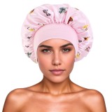 Women Satin Butterfly Print Multi-Color Sleep Cap