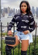 Women's Fashion Letter Print Round Neck Long Sleeve Top