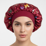 Women Satin Butterfly Print Multi-Color Sleep Cap