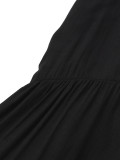 Women's Deep V Halter-Neck Lace-Up Low-Back Elegant Beach Holiday Maxi Dress