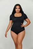 Plus Size Women Seamless Shapewear Short Sleeve Beautiful Thong Bodysuit
