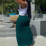 Women's Fashion Casual Letter Print Tight-Fitting Skirt Set
