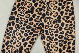 Women's Sexy Leopard Print Off Shoulder Slim-Waist Tight Slim Jumpsuit