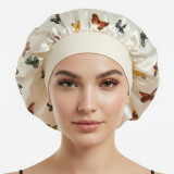 Women Satin Butterfly Print Multi-Color Sleep Cap