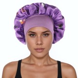 Women Satin Butterfly Print Multi-Color Sleep Cap