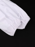 Plus Size Women's Polka Dot Bow-Neck Puff Long-Sleeve Loose Chic Career Shirt