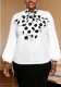 Plus Size Women's Polka Dot Bow-Neck Puff Long-Sleeve Loose Chic Career Shirt