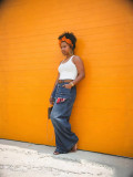 Women's Faux Two-Piece Plaid Patchwork Denim Pants