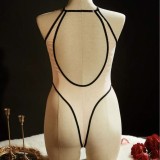 Plus Size Women's Cutout Tight-Fitting Low-Back One-Piece Lingerie Bodysuit