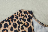 Women's Sexy Leopard Print Off Shoulder Slim-Waist Tight Slim Jumpsuit