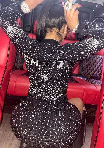 Women's Fashion Letter Print Chic Slim-Fit Skirt Set