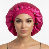 Women Satin Butterfly Print Multi-Color Sleep Cap