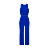 Women's Sleeveless Tank Top and Pants Casual Solid Two-Piece Set