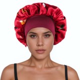 Women Satin Butterfly Print Multi-Color Sleep Cap