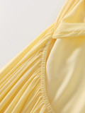 Women's Deep V Halter-Neck Lace-Up Low-Back Elegant Beach Holiday Maxi Dress