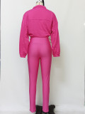 Fall/Winter Women's Casual Sport Zip-Up Tight-Fitting Street Two-Piece Pants Set