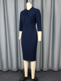 Women's Fashion Career Chic Slim Bodycon Bow Slim Waist Party Dress