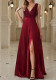 Women Sexy Sleeveless V-Neck Slit Evening Dress