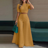 Women Short Top and Pants Two-Piece Set