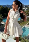Women Sleeveless Denim Mini Dress