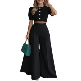 Women Short Top and Pants Two-Piece Set